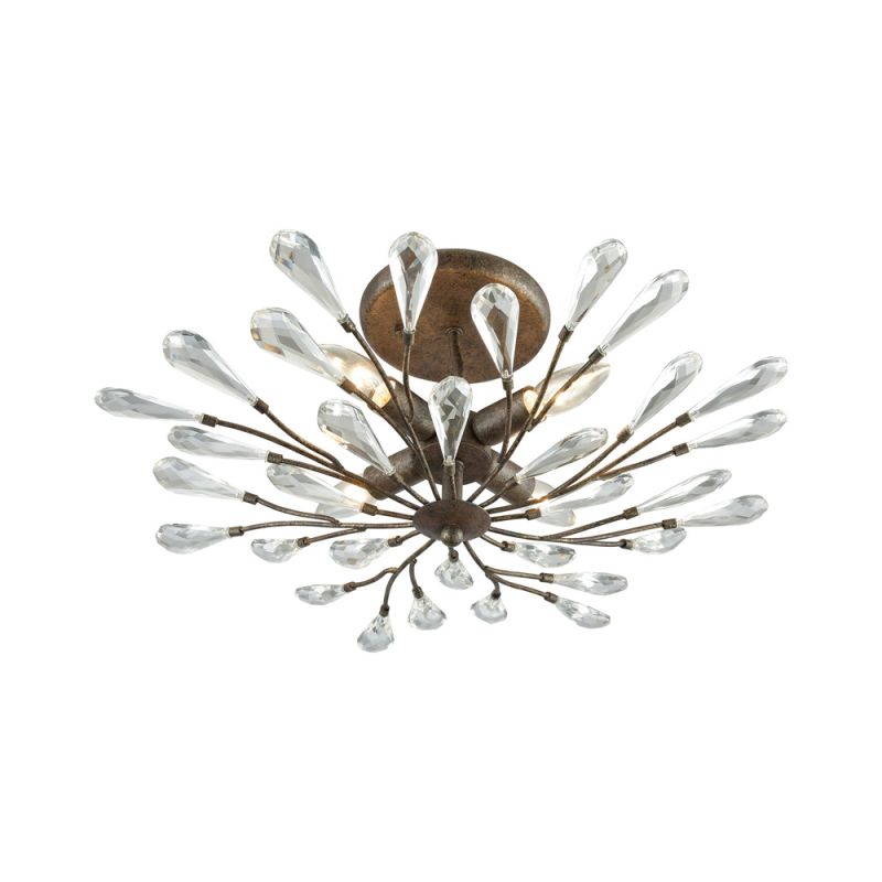 ELK Lighting - Crislett 4 Light Semi Flush In Sunglow Bronze With Clear Crystal - 18241/4