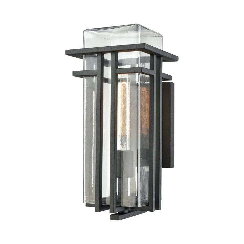 ELK Lighting - Croftwell 1 Light Outdoor Wall Sconce In Textured Matte Black With Clear Glass - 45186/1