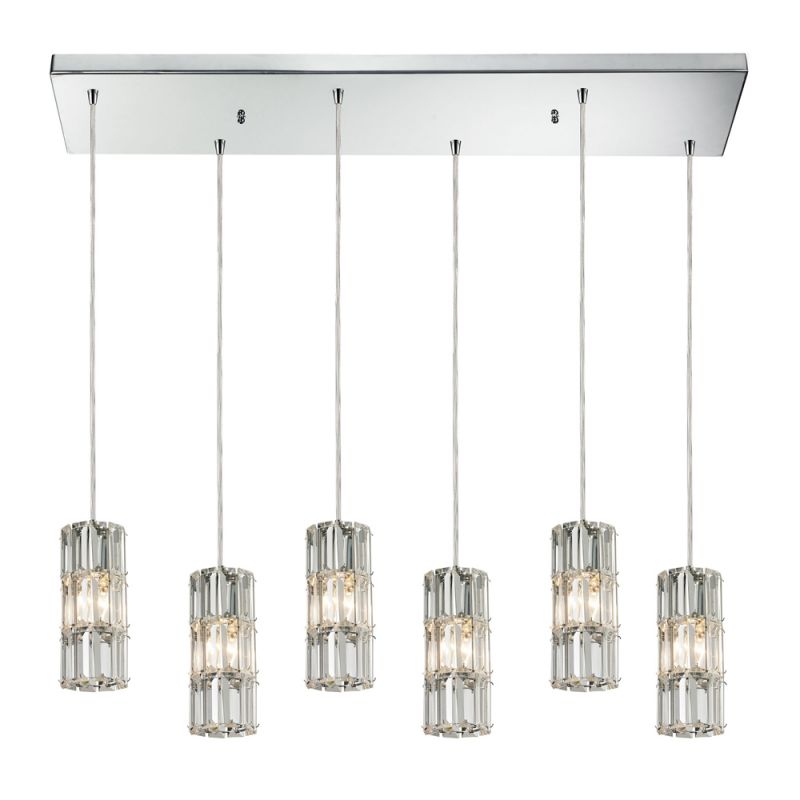 ELK Lighting - Cynthia 6 Light Pendant In Polished Chrome And Clear K9 Crystal - 31486/6RC
