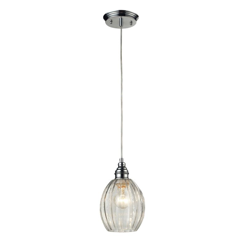 ELK Lighting - Danica 1 Light Pendant In Polished Chrome And Clear Glass - 46017/1