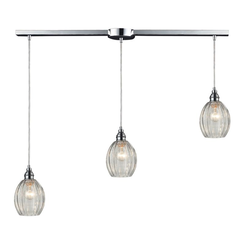 ELK Lighting - Danica 3 Light Pendant In Polished Chrome And Clear Glass - 46017/3L