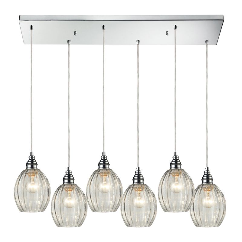 ELK Lighting - Danica 6 Light Pendant In Polished Chrome And Clear Glass - 46017/6RC