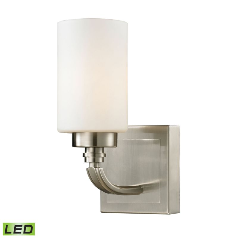 ELK Lighting - Dawson 1 Light LED Vanity In Brushed Nickel And Opal White Glass - 11660/1-LED