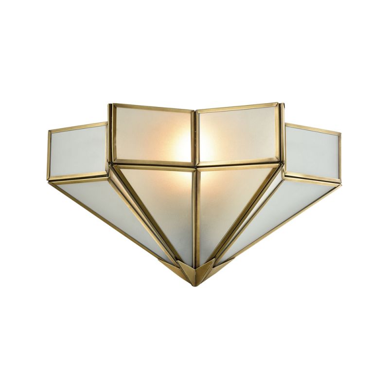 ELK Lighting - Decostar 1 Light Wall Sconce In Brushed Brass With Frosted Glass - 22015/1
