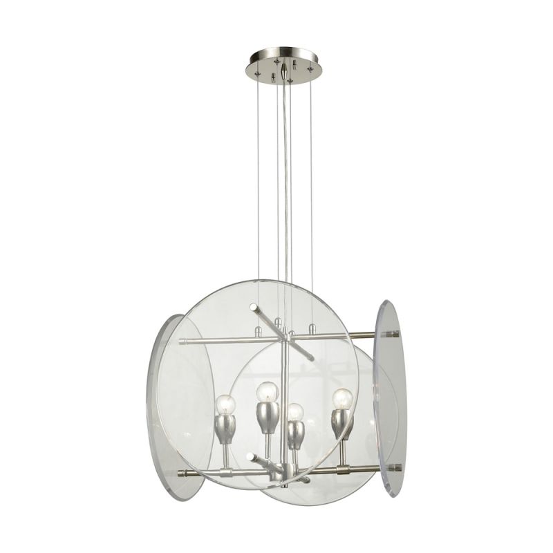 ELK Lighting - Disco 4 Light Chandelier In Polished Nickel With Clear Acrylic Panels - 32322/4