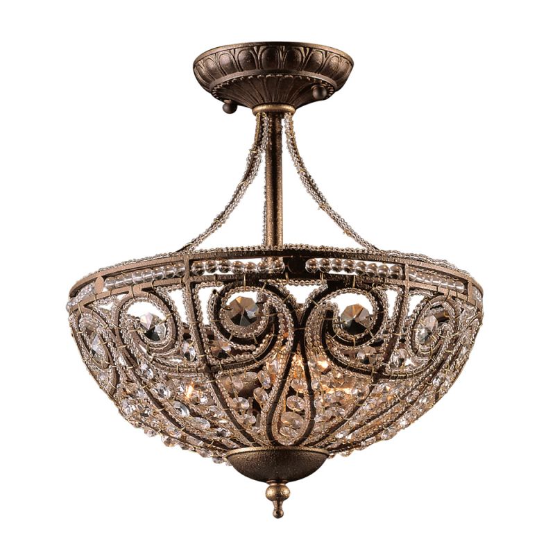 ELK Lighting - Elizabethan 3 Light Semi Flush In Dark Bronze - 5964/3