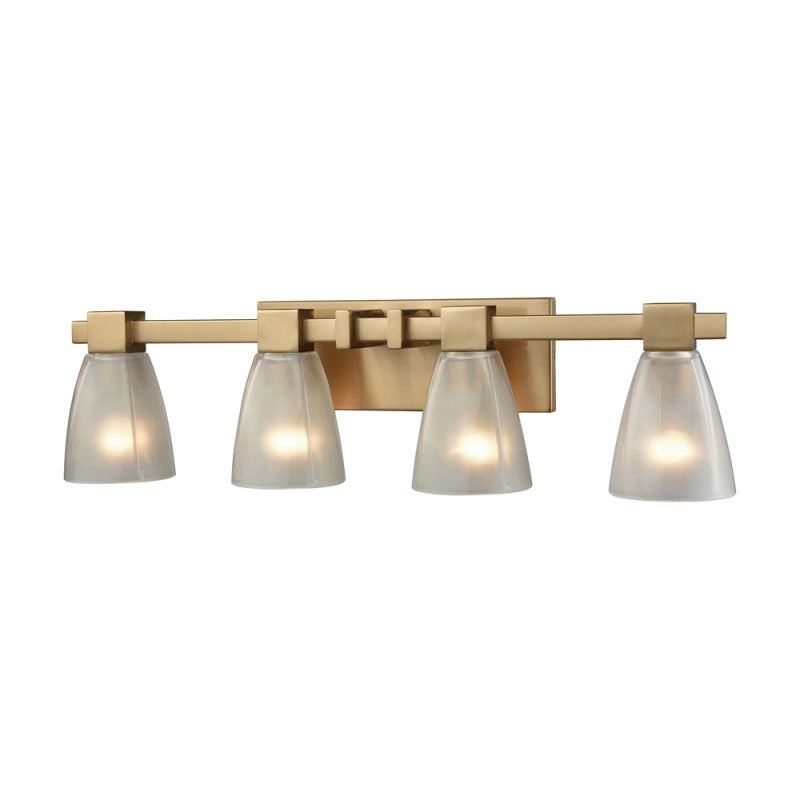 ELK Lighting - Ensley 4 Light Vanity In Satin Brass With Frosted Glass - 11993/4