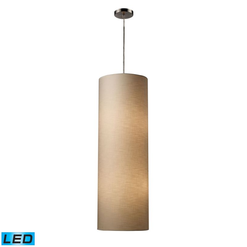 ELK Lighting - Fabric Cylinder 4 Light LED Pendant In Satin Nickel - 20160/4-LED