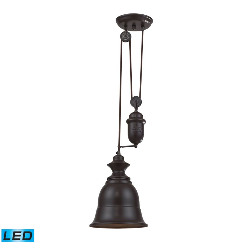 ELK Lighting - Farmhouse 1 Light Adjustable LED Pendant In Oiled Bronze - 65070-1-LED