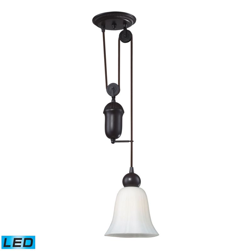 ELK Lighting - Farmhouse 1 Light Adjustable LED Pendant In Oiled Bronze - 65090-1-LED