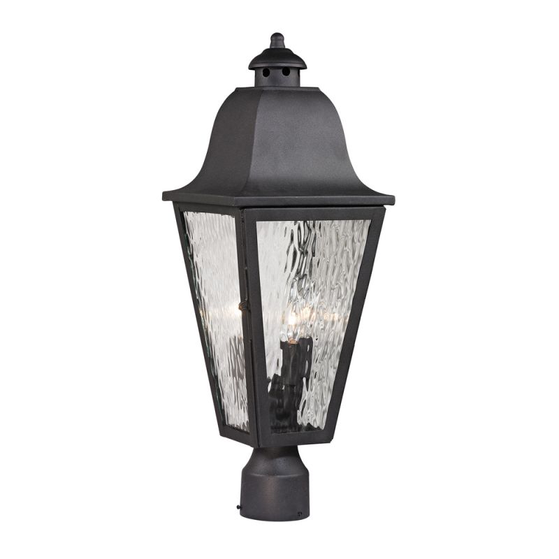ELK Lighting - Forged Brookridge 3 Light Outdoor Post Lamp In Charcoal - 47105/3