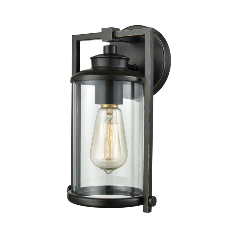 ELK Lighting - Frampton 1 Light Outdoor Wall Sconce In Aged Bronze With Clear Glass - 46080/1