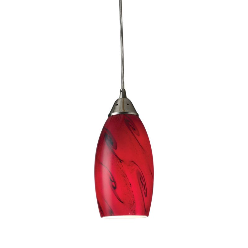ELK Lighting - Galaxy 1 Light LED Pendant In Red And Satin Nickel - 20001/1RG-LED