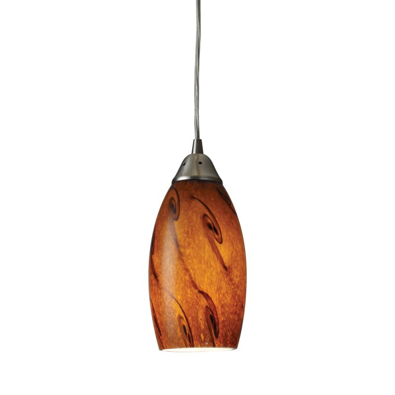 ELK Lighting - Galaxy 1 Light Pendant In Brown And Satin Nickel - 20001/1BG