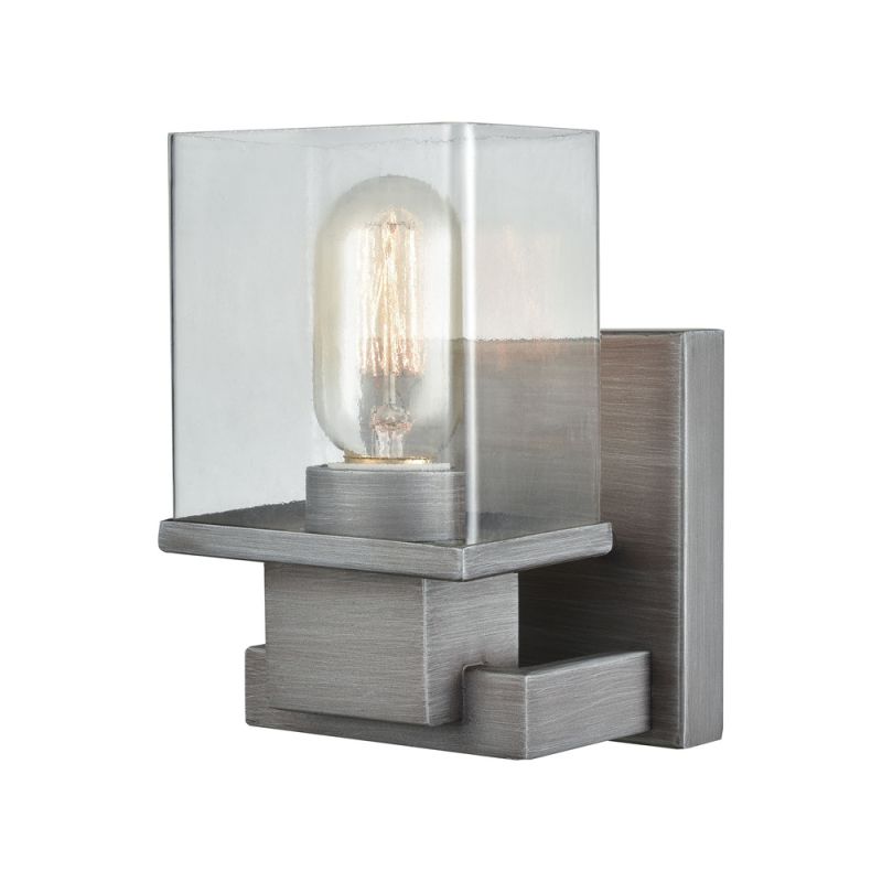 ELK Lighting - Hotelier 1 Light Vanity In Weathered Zinc With Clear Glass - 11940/1