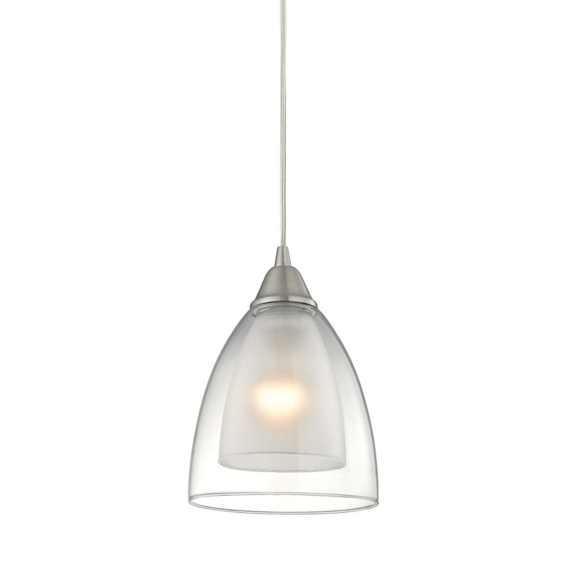 ELK Lighting - Layers 1 Light Pendant In Satin Nickel And Clear Glass - 10464/1