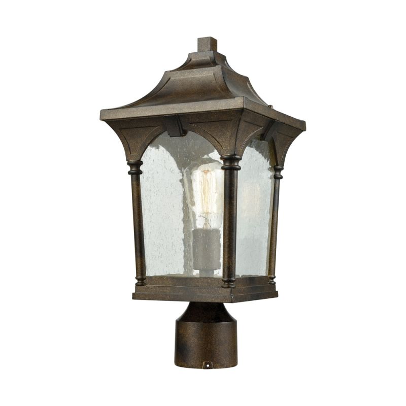 ELK Lighting - Loringdale 1 Light Outdoor Post Mount In Hazelnut Bronze With Clear Seedy Glass - 45048/1