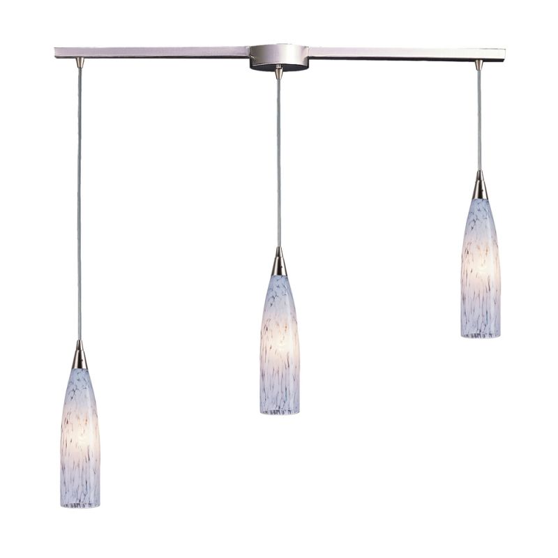 ELK Lighting - Lungo 3 Light Pendant In Satin Nickel And Snow White Glass - 501-3L-SW