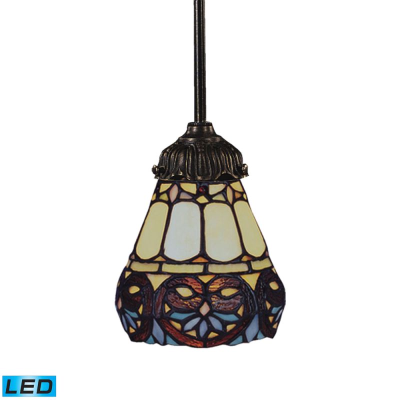ELK Lighting - Mix-N-Match 1 Light LED Pendant In Tiffany Bronze And Multicolor Glass - 078-TB-21-LED