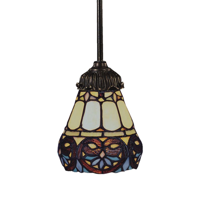 ELK Lighting - Mix-N-Match 1 Light Pendant In Tiffany Bronze And Multicolor Glass - 078-TB-21