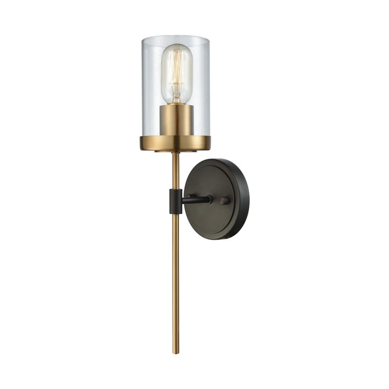 ELK Lighting - North Haven 1 Light Wall Sconce In Oil Rubbed Bronze With Satin Brass Accents And Clear Glass - 14550/1