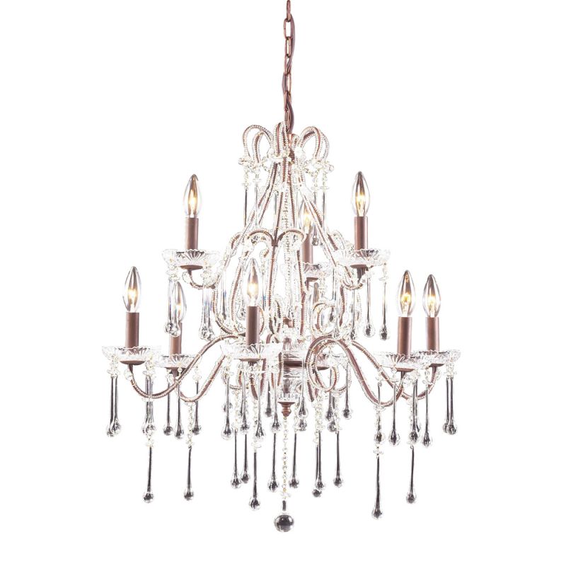 ELK Lighting - Opulence 9 Light Chandelier In Rust And Clear Crystal - 4013/6+3CL