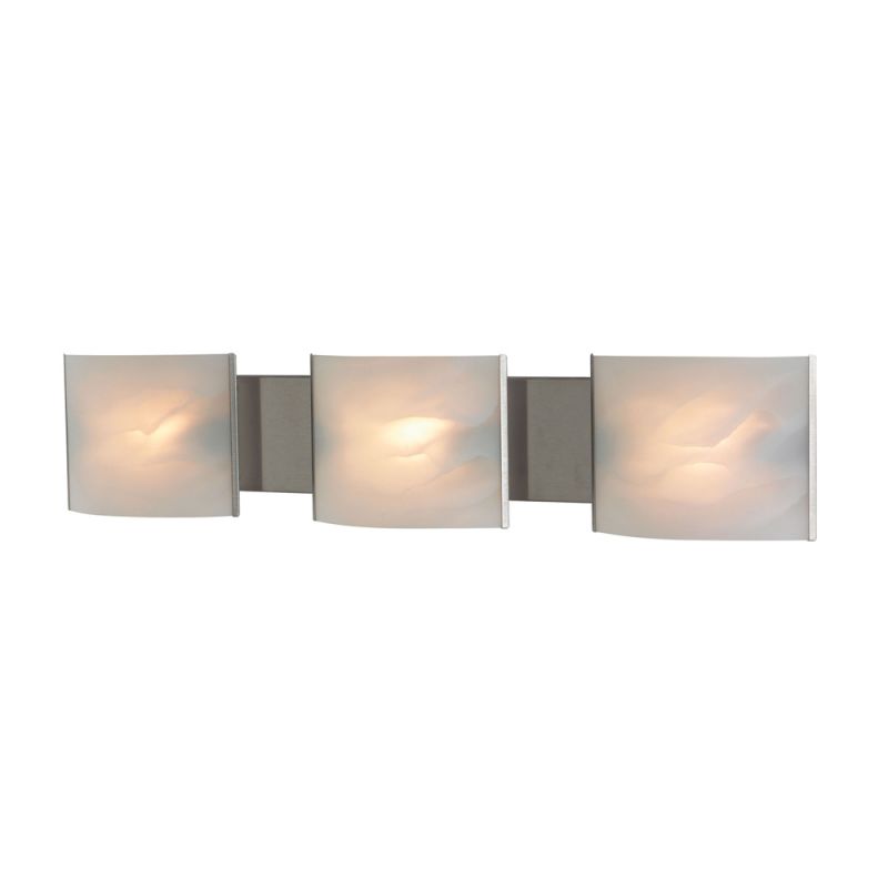 ELK Lighting - Pannelli 3 Light Vanity In Stainless Steel And Hand-Moulded White Alabaster Glass - BV713-6-16