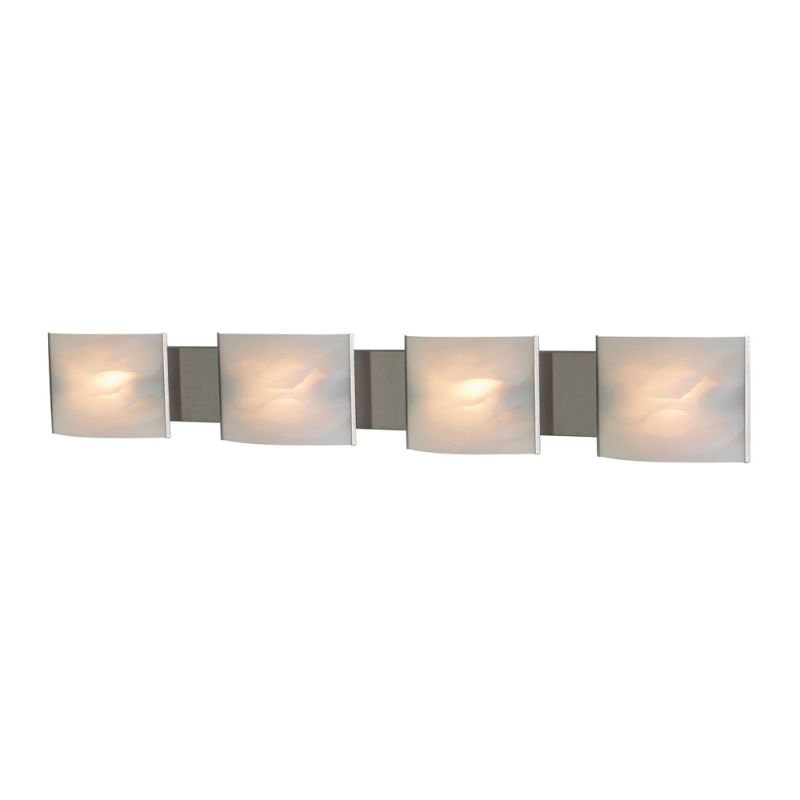 ELK Lighting - Pannelli 4 Light Vanity In Stainless Steel And Hand-Moulded White Alabaster Glass - BV714-6-16