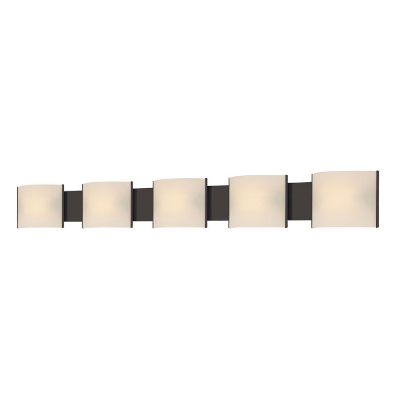 ELK Lighting - Pannelli 5 Light Vanity In Oil Rubbed Bronze And Hand-Moulded White Opal Glass - BV715-10-45