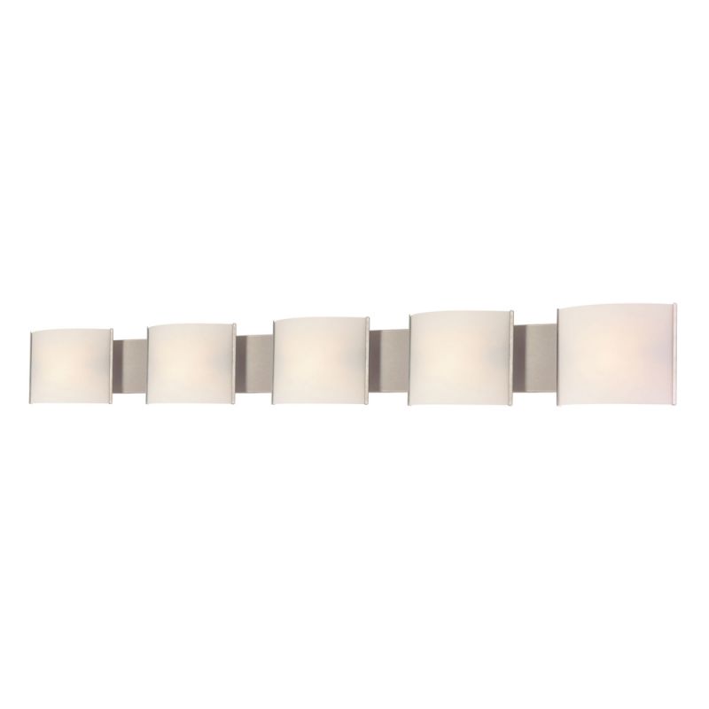 ELK Lighting - Pannelli 5 Light Vanity In Stainless Steel And Hand-Moulded White Opal Glass - BV715-10-16