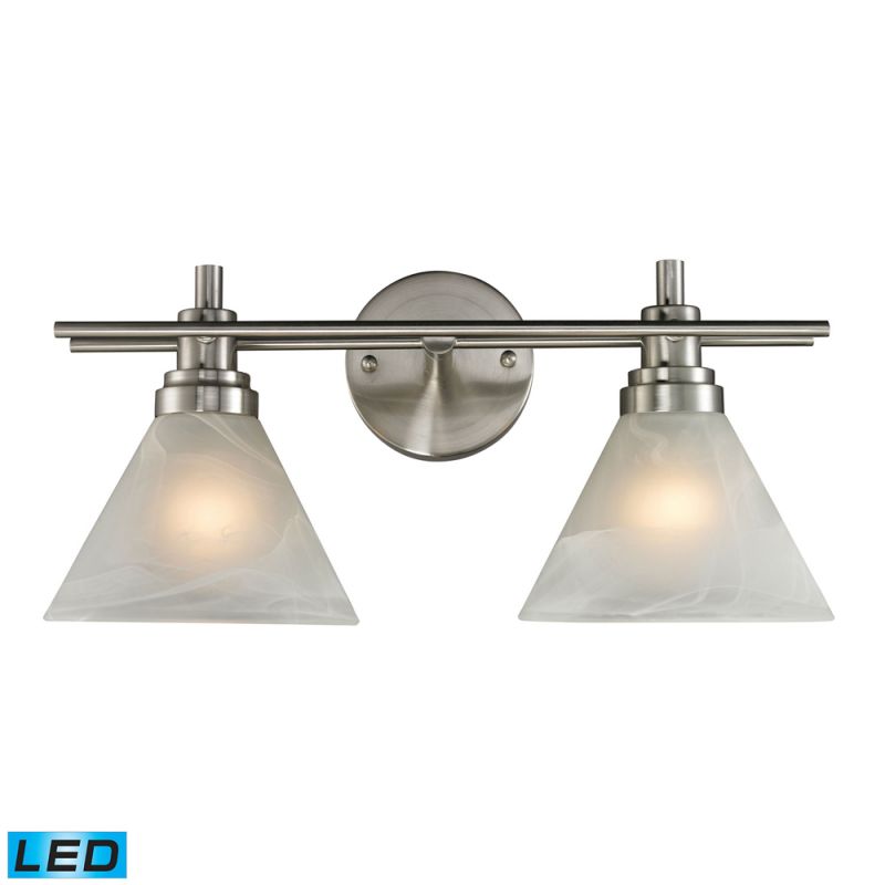 ELK Lighting - Pemberton 1 Light LED Vanity In Brushed Nickel And Marbelized White Glass - 11401/2-LED