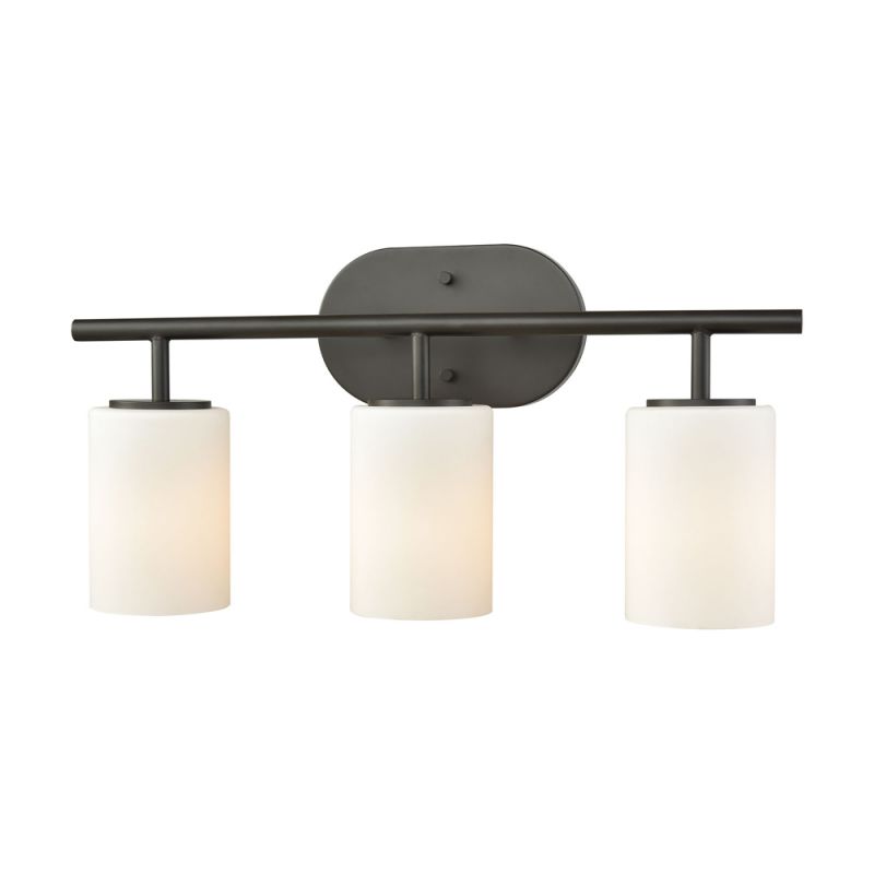 ELK Lighting - Pemlico 3 Light Vanity In Oil Rubbed Bronze With White Glass - 57142/3