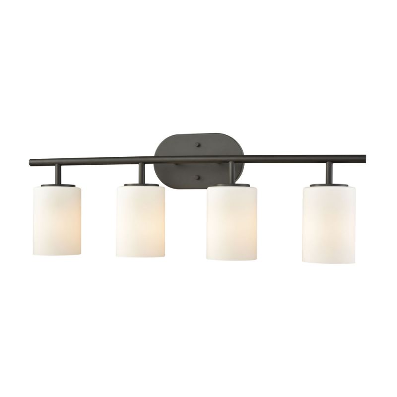 ELK Lighting - Pemlico 4 Light Vanity In Oil Rubbed Bronze With White Glass - 57143/4