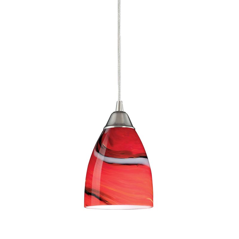 ELK Lighting - Pierra 1 Light Pendant In Satin Nickel And Candy Glass - 527-1CY