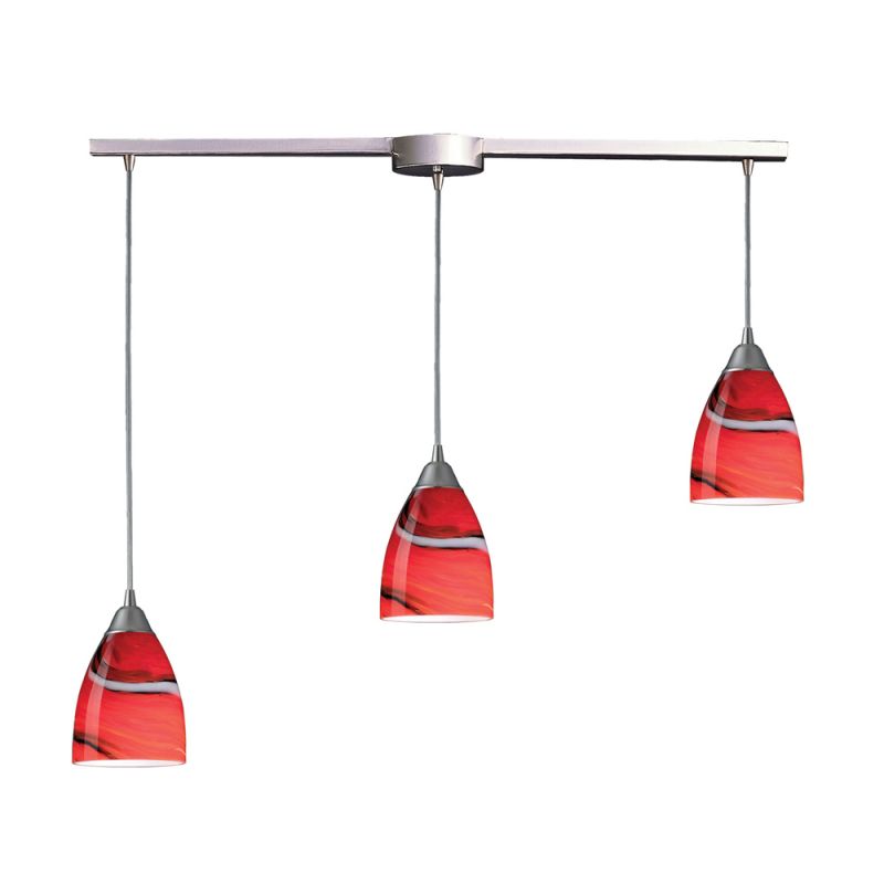 ELK Lighting - Pierra 3 Light Pendant In Satin Nickel And Candy Glass - 527-3L-CY