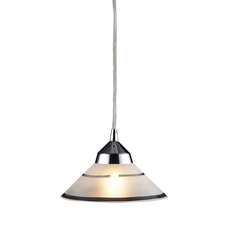 ELK Lighting - Refraction 1 Light Pendant In Polished Chrome And Etched Clear Glass - 1477/1