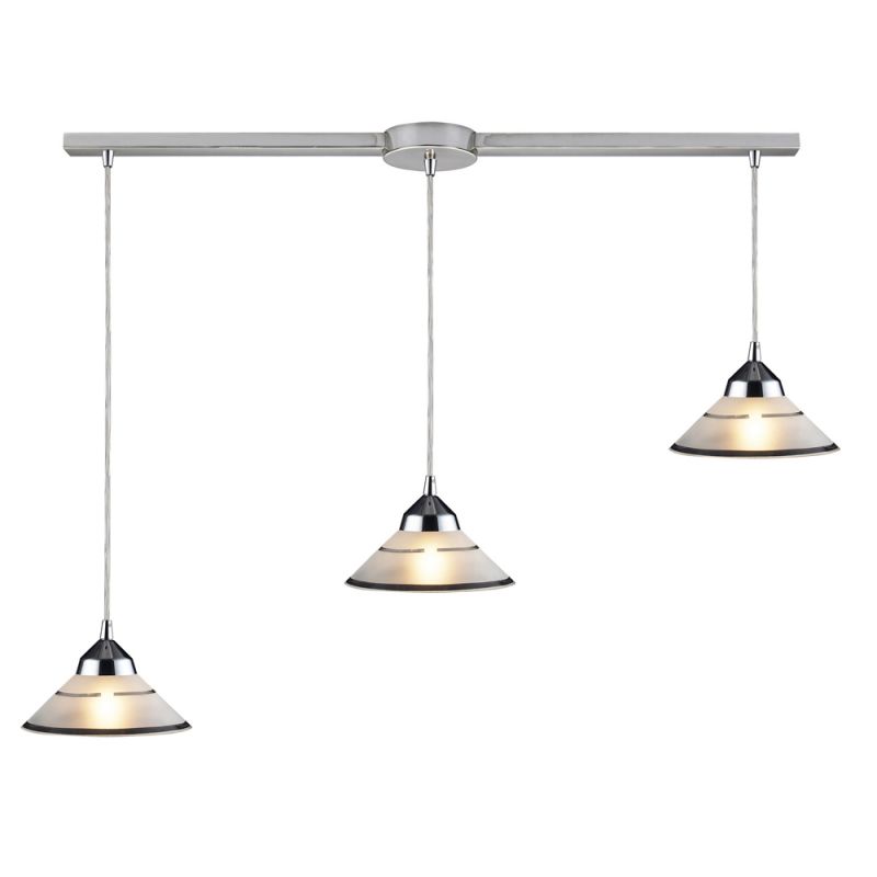 ELK Lighting - Refraction 3 Light Pendant In Polished Chrome And Etched Clear Glass - 1477/3L