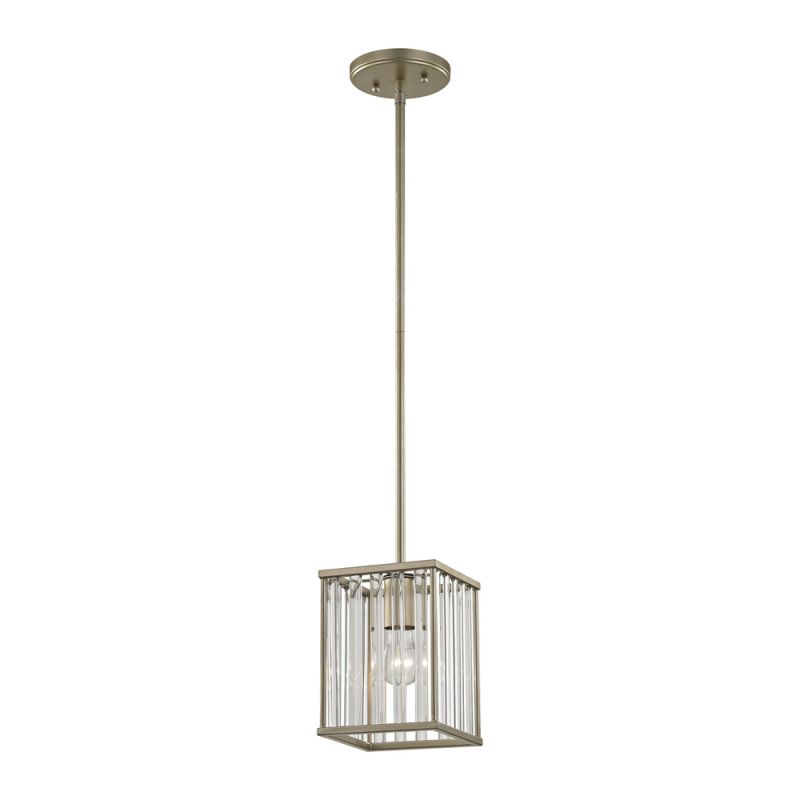 ELK Lighting - Ridley 1 Light Pendant In Aged Silver With Oval Glass Rods - 81095/1