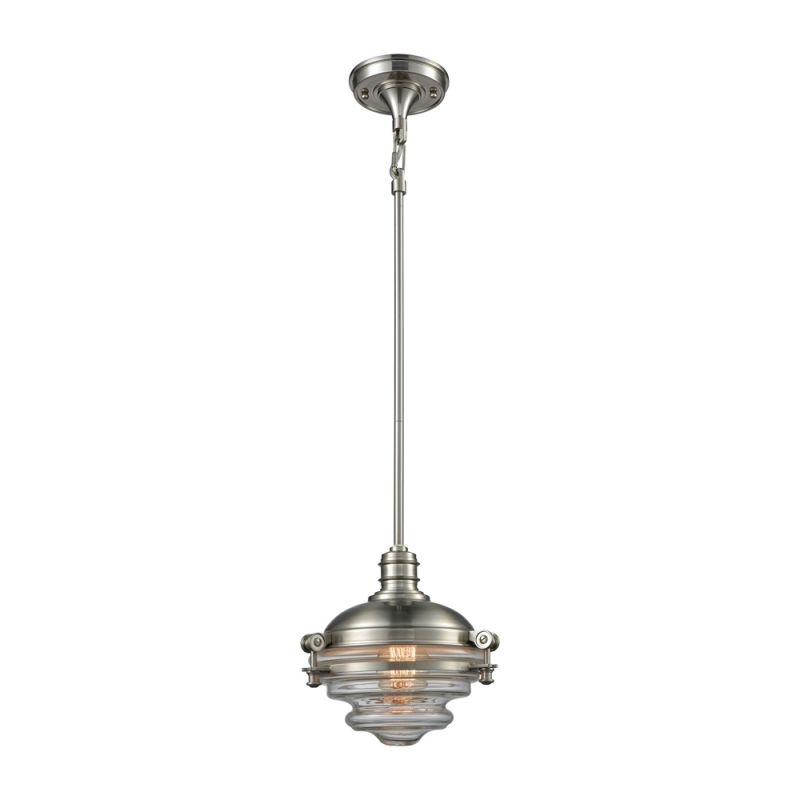 ELK Lighting - Riley 1 Light Pendant In Satin Nickel With Clear Glass - 16061/1