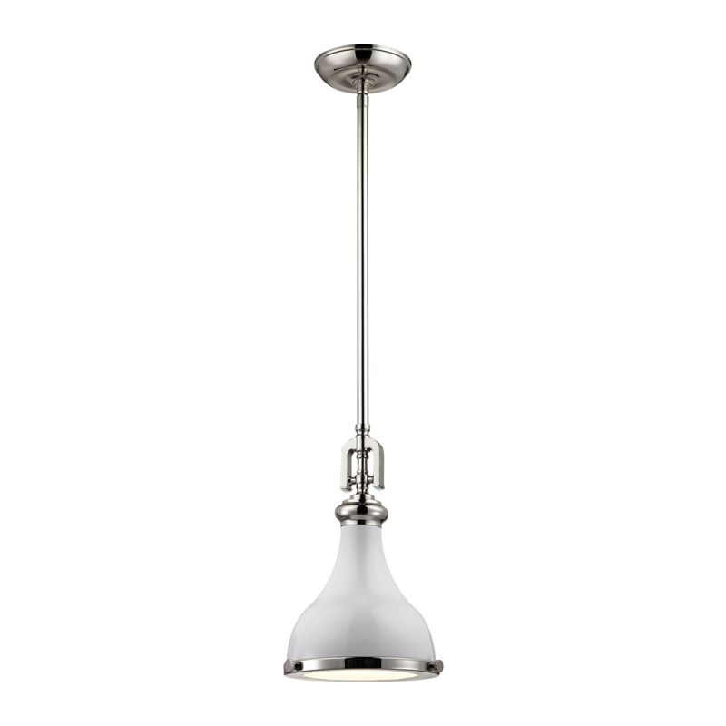 ELK Lighting - Rutherford 1 Light Pendant In Polished Nickel And Gloss White - 57040/1