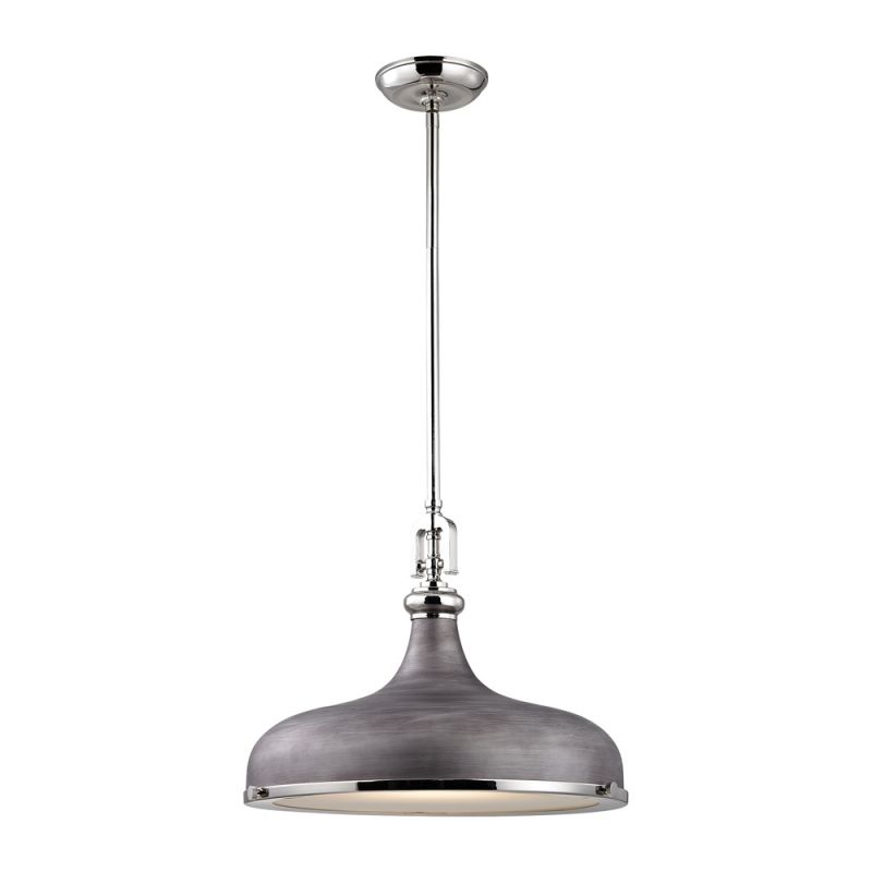 ELK Lighting - Rutherford 1 Light Pendant In Polished Nickel And Weathered Zinc - 57082/1