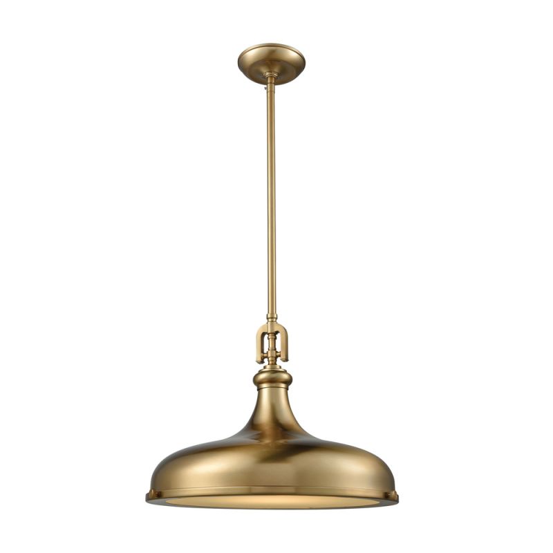 ELK Lighting - Rutherford 1 Light Pendant In Satin Brass With Frosted Glass Diffuser - 57072/1