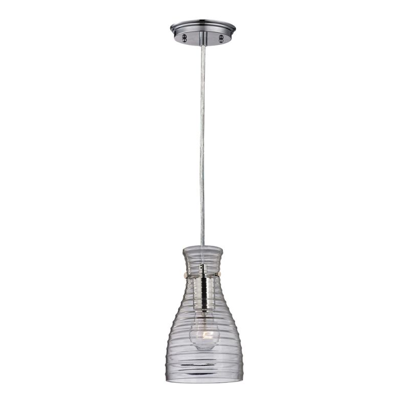 ELK Lighting - Strata 1 Light Mini Pendant In Polished Chrome And Clear Glass - 46107/1