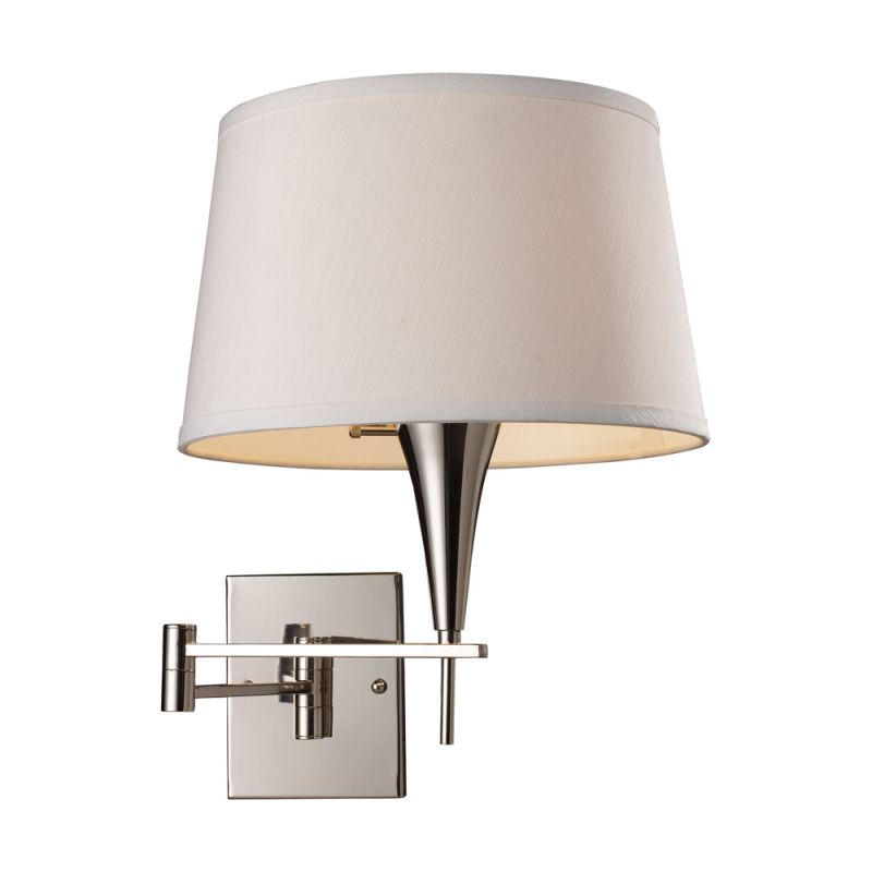 ELK Lighting - Swingarms 1 Light Swingarm Sconce In Polished Chrome And Off White - 10108/1