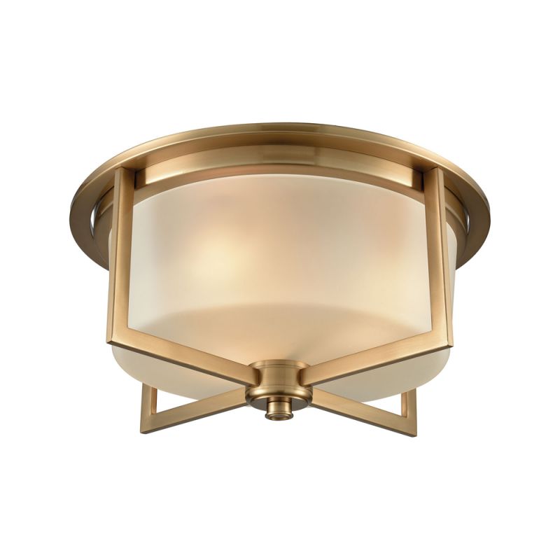 ELK Lighting - Vancourt 3 Light Flush In Satin Brass With Frosted Glass - 15999/3