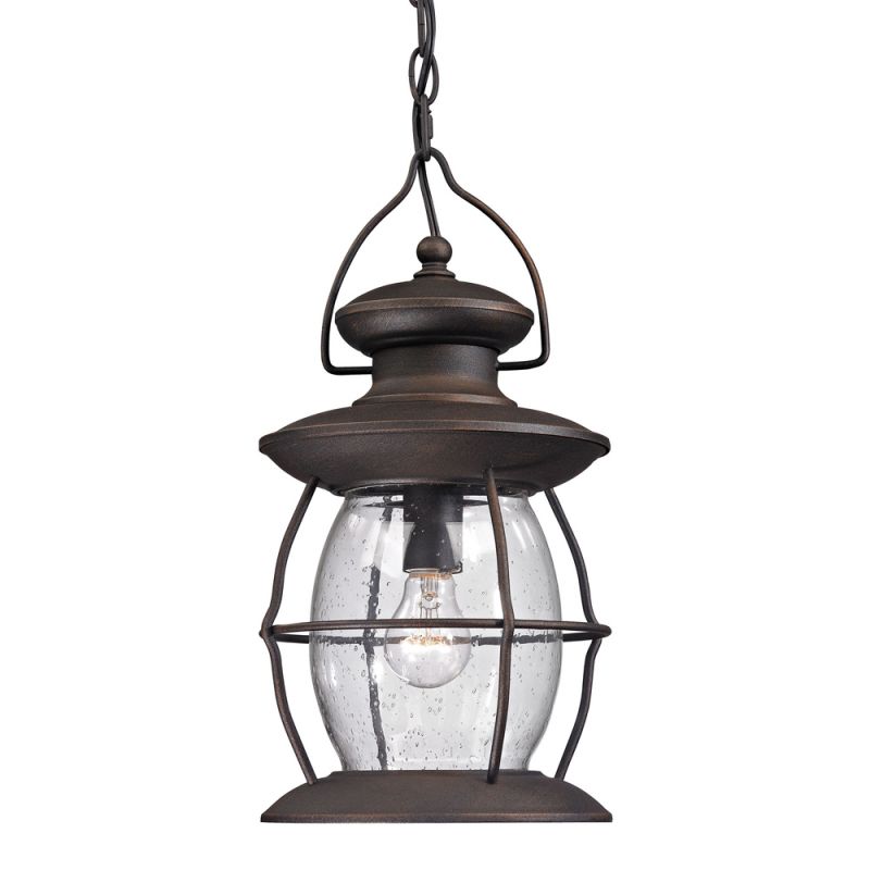 ELK Lighting - Village Lantern 1 Light Outdoor Pendant In Weathered Charcoal - 47043/1