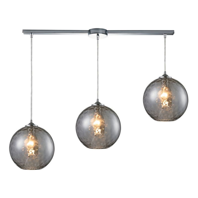 ELK Lighting - Watersphere 3 Light Pendant In Polished Chrome And Smoke Glass - 31380/3L-SMK