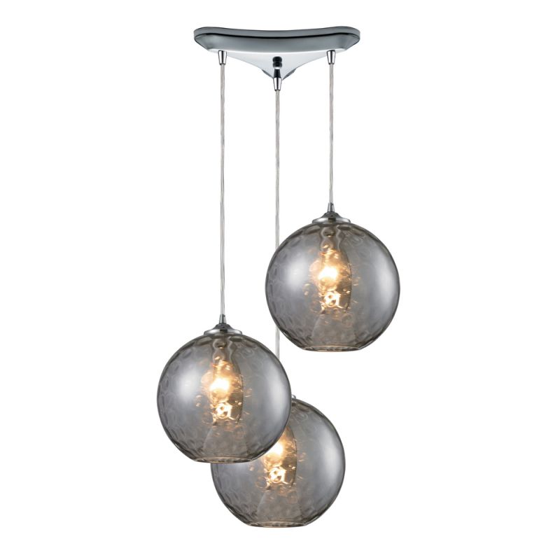 ELK Lighting - Watersphere 3 Light Pendant In Polished Chrome And Smoke Glass - 31380/3SMK