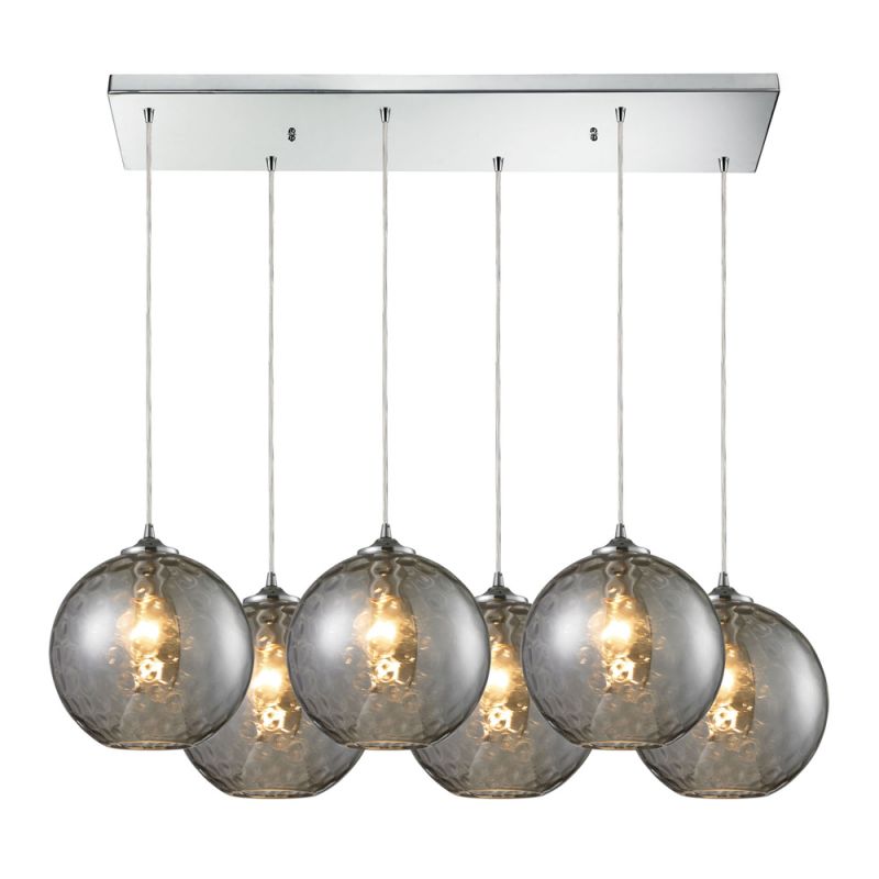ELK Lighting - Watersphere 6 Light Pendant In Polished Chrome And Smoke Glass - 31380/6RC-SMK
