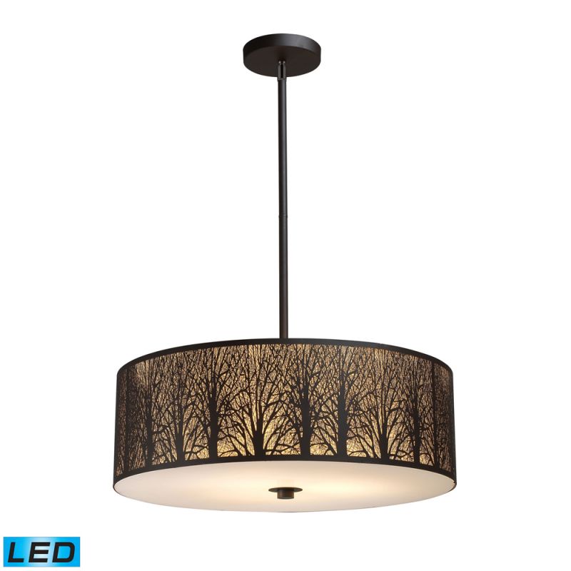 ELK Lighting - Woodland Sunrise 5 Light LED Pendant In Aged Bronze - 31075/5-LED